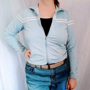 Baby Blue Striped Track Jacket